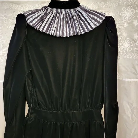 RARE Vintage Valentino Black Velvet Midi Dress, Italian size 44 - Picture 6 of 15